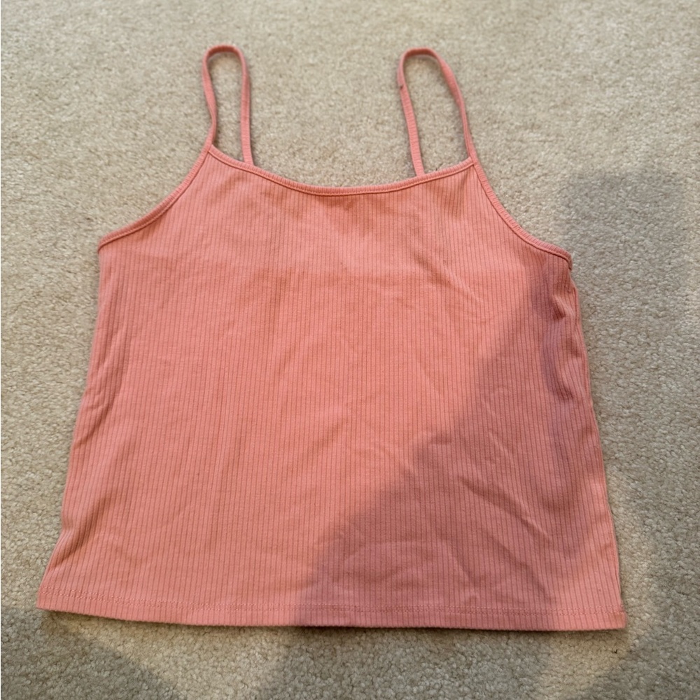 American Eagle Outfitters Coral Ribbed Camisole